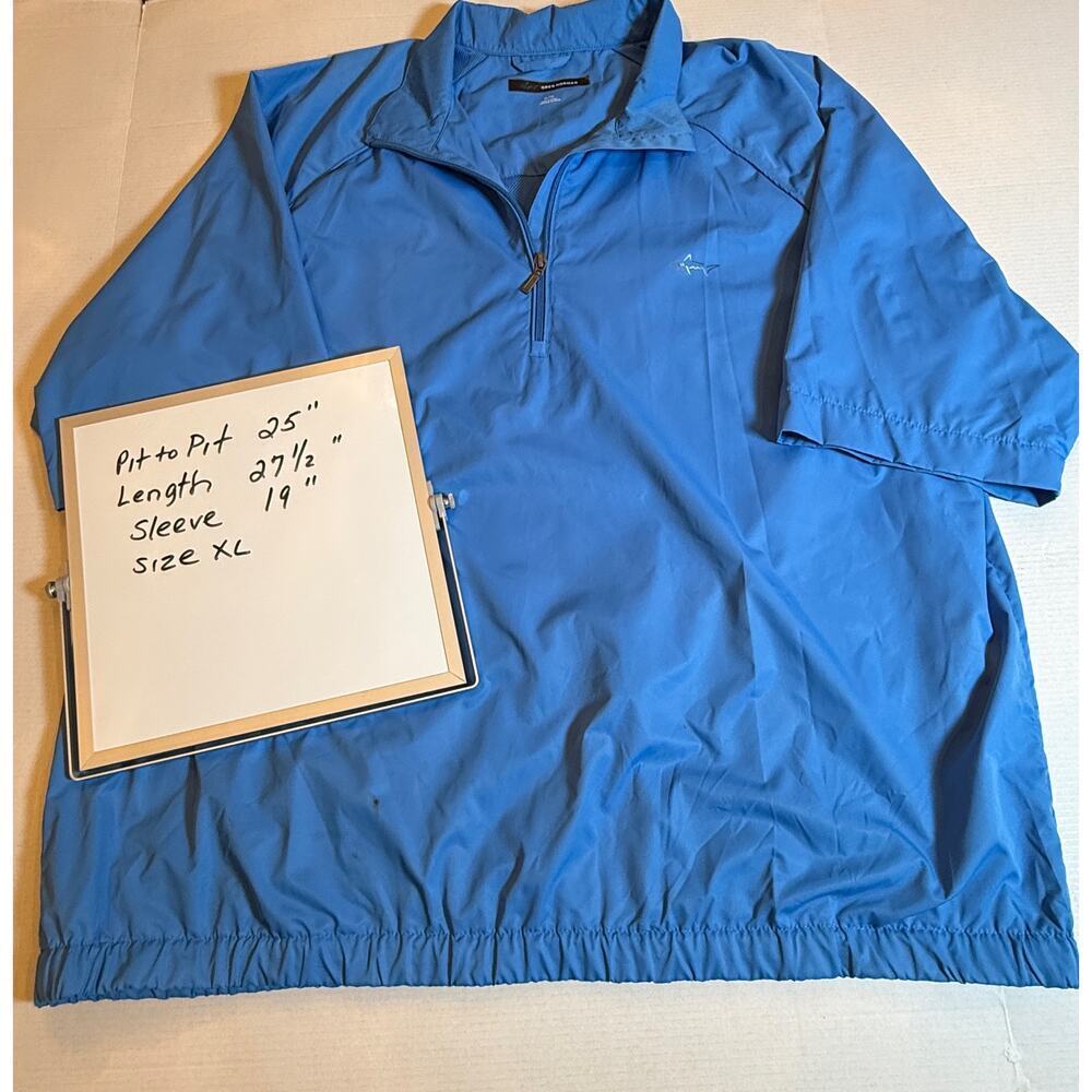 Greg Norman Golf Pullover XL Blue Quarter Zip Lightweight Windbreaker Mens